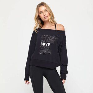 Spiritual Gangster Love Off the Shoulder Crew Sweatshirt